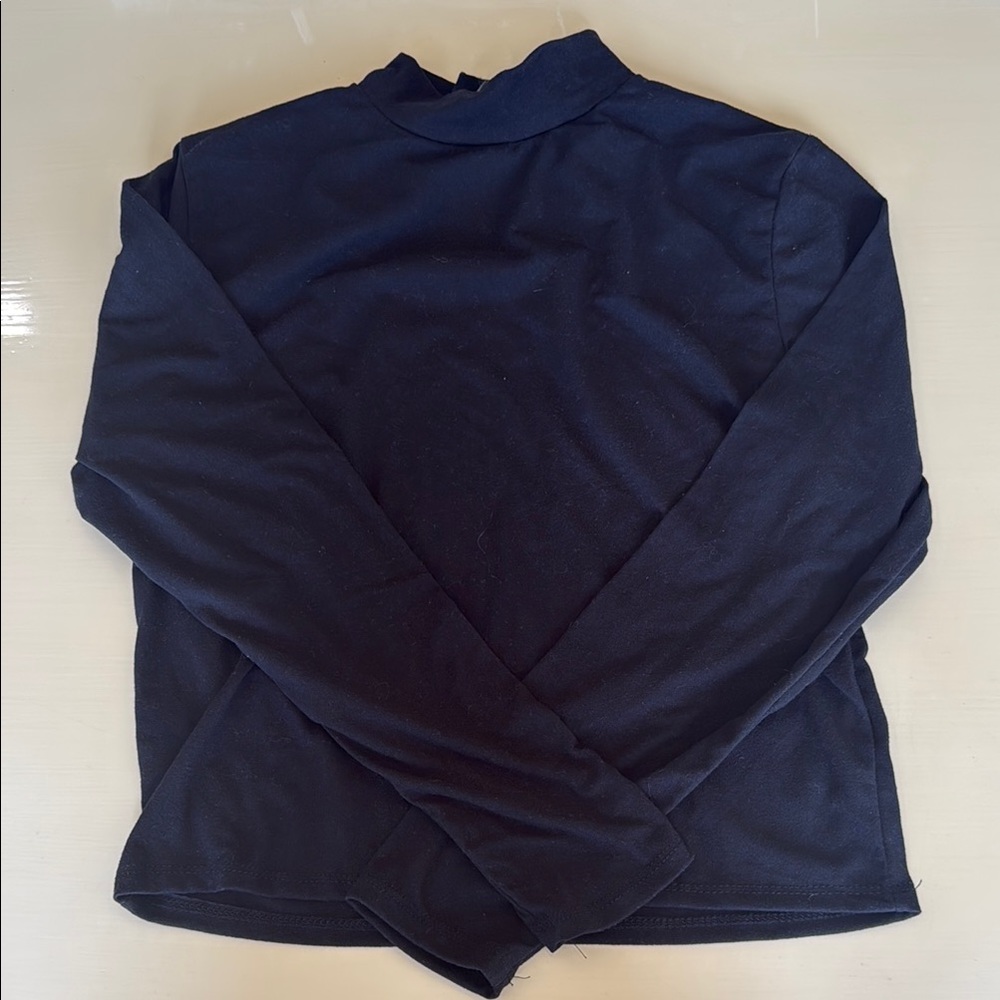 Black Long Sleeve Turtleneck Top